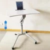 MDF table top mobile gas lift pneumatic height adjustable hydraulic lift study reading desk
