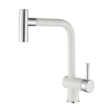Single Handle Copper Pull Out Spray White Kitchen Faucet Single Handle Copper Pull Out Spray White Kitchen Faucet