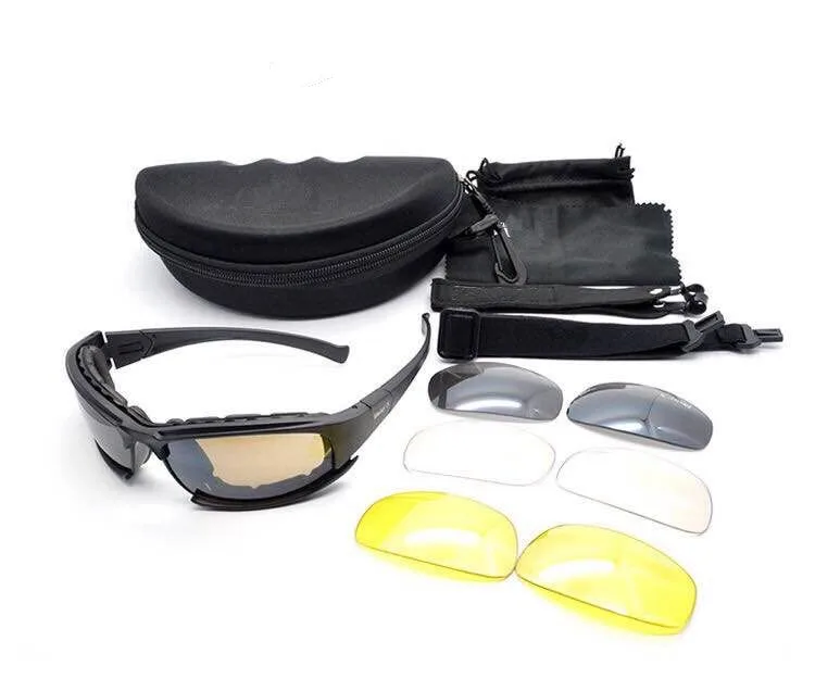 
Dinghong X7 Glasses Military Goggles Bullet-proof Army Sunglasses With 4 Lens Original Box Men Shooting Eyewear Gafas 