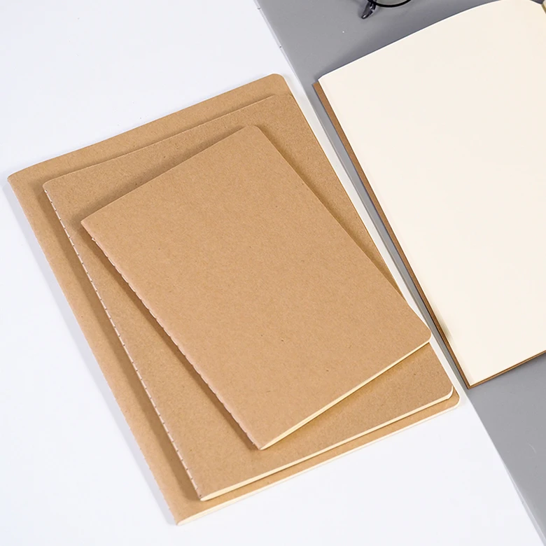 wholesale four lined paper line kraft paper blank notebook