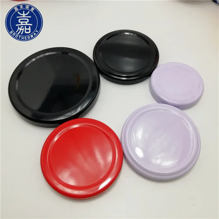 Black And Red Twist Off Lid 58mm Quarter Turn Lid For Jam Canning Jar