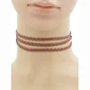 Braided Leather Tri Strand Choker Necklaces