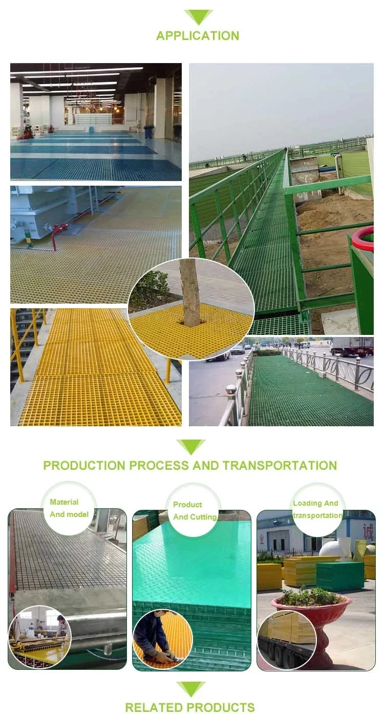 38mm Fiber Reinforced Plastic Grating / Grid Pattern Light Weight