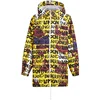 OEM custom new fashion mens Graffiti Archive Scarf all over Print Hooded Jacket showerproof nylon printed jackets