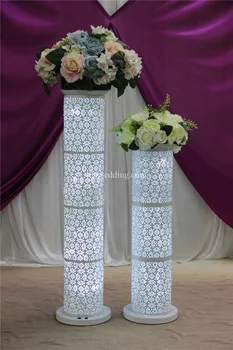 Beautiful Cheap White Led Light Wedding Pillars Crystal Wedding