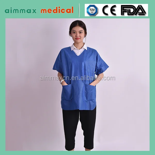 Disposable Patient Pyjamas Coat,Garment,Buttondown Ruffled Blouse For