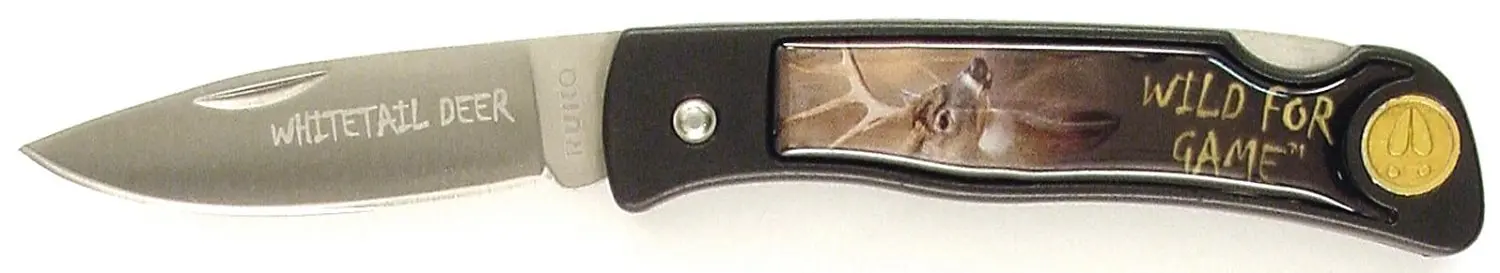 RUKO Whitetail Deer Scene Wild For Game Folding Knife with 2-1/2-Inch Blade