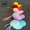 Pretty looking promotional mini purse soft jelly keychain