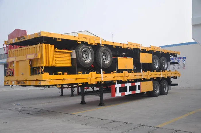 2/3/4 Axle 40FT Container Flatbed Semi Trailer Chassis Flatbed Trailer For Sale