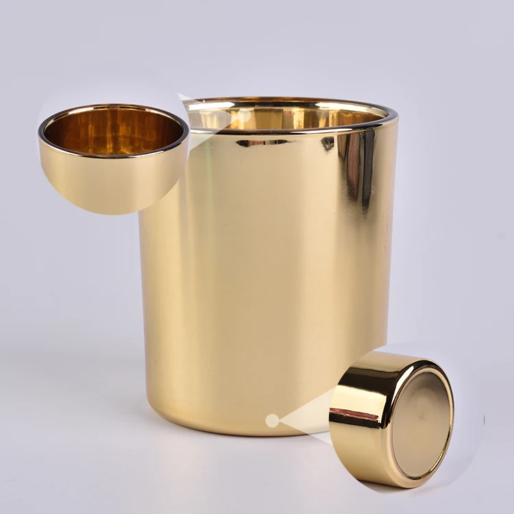 Wholesale customized electroplating glass candle jars for home decoration