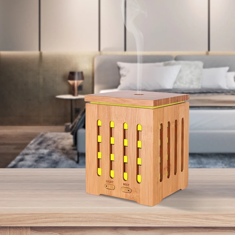 Best selling high quality air humidification aromatherapy essential oil ultrasonic bamboo diffuser with LED light