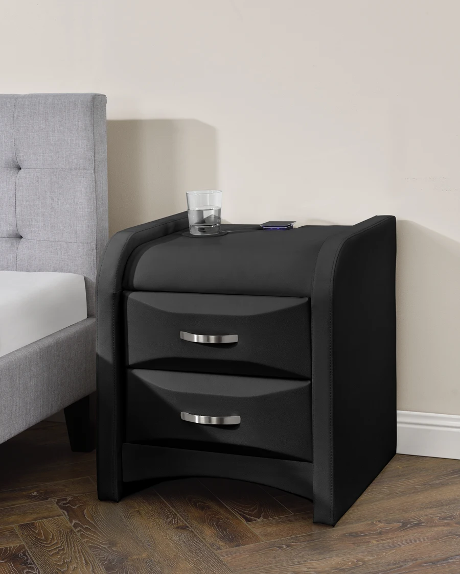 European style two drawers bluetooth night stand of bedroom