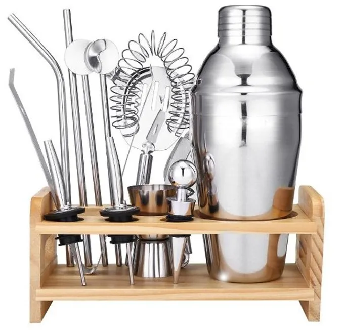13 Pieces Cocktail Making Tool Kit Stainless Steel Cocktail Shaker Bar Set With Stand Buy