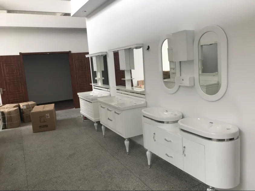 1500mm Double Sink Big size PVC bathroom vanity cabinet