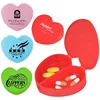 New design high quality cheap price easy open small size capsule dispenser 2 compartments flip PP Plastic heart shaped pill box