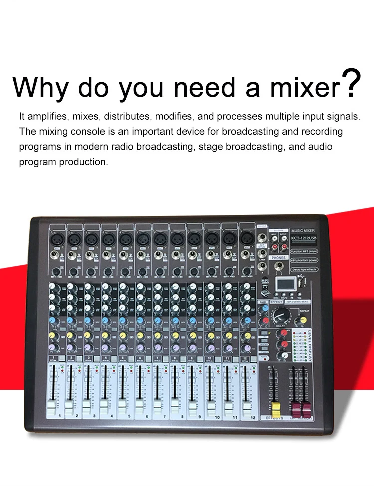 New Design Music Equipment Studio Digital Audio Mixer Console With