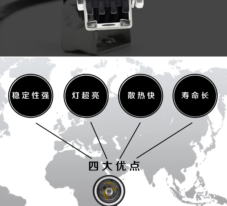 Motocicleta 10W luz de trabajo led luz antiniebla led 12v