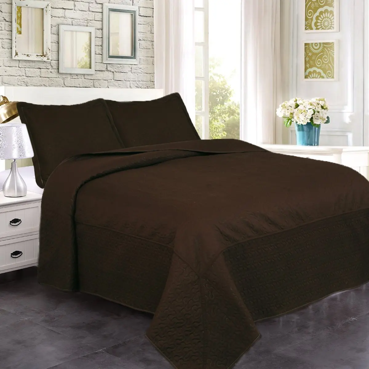 Soft and Breathable Cotton JML Quilt Set King Size Lightweight Printed Bedding Bedspread 3 Pieces