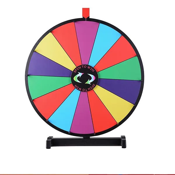 Hooomyai 15 Inch Spinning Wheel for Prizes Heavy Duty Tabletop Prize Wheel of Fortune with Dry Erase Markers and Eraser for Fortune Game Pub Trade Show Carnival 