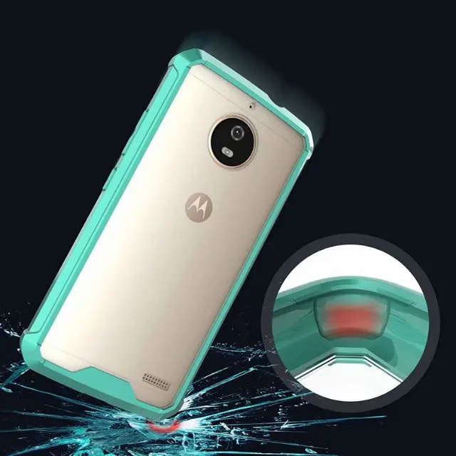 Transparent shockproof hybrid knight case cover armor Slim Armor TPU+PC phone case for Motorola Moto E4