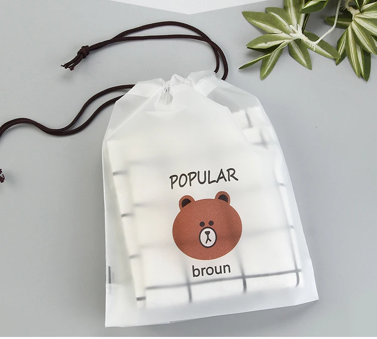 Clear cosmetic bags draw string pouch