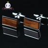 Hot selling mens metal cufflink wood cufflinks