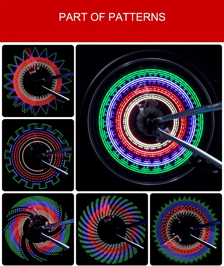 Leadbike Waterproof 32 LED Cycling Bicycle Wheel Light Bike DIY Programmable Spoke Light