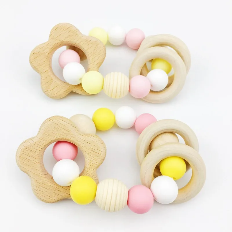 Natural Unfinished Wooden Teething Rings Baby Teether Diy Wood Ring ...