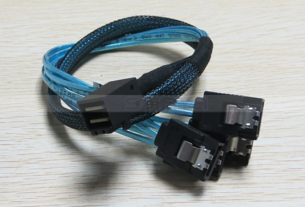 Blue Internal Hd Mini Sas Sff 8643 Host To 4x Sata 7pin Target Forward