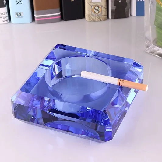 Wholesale Different Kinds Custom Square Printed Glass Ashtray Crystal