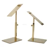 Wholesale Polished Gold Shoe Shine Display Stand for Sale, Shoe Store Display Rack, Shoe Stand Display