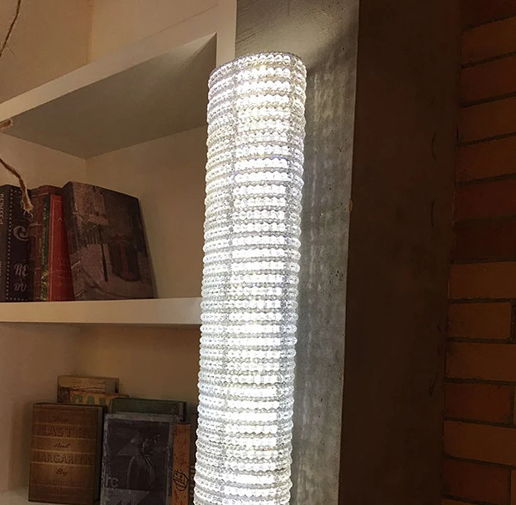 Modern Decorative Cylinder Luxury and Simple Crystal Chain Wall Lamp for Bedroom