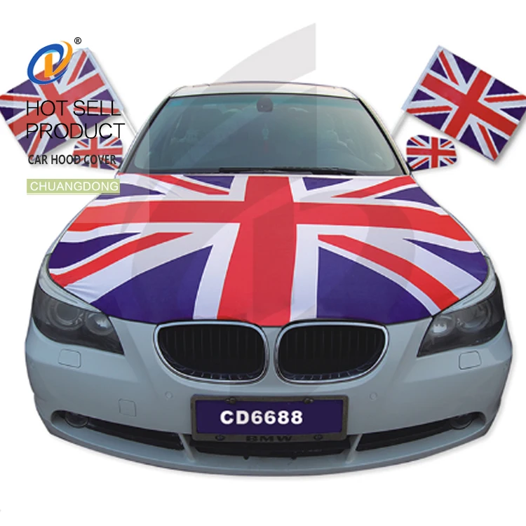 High Quality Outdoor Polyester Padded Car Hood Cover National Car Flag