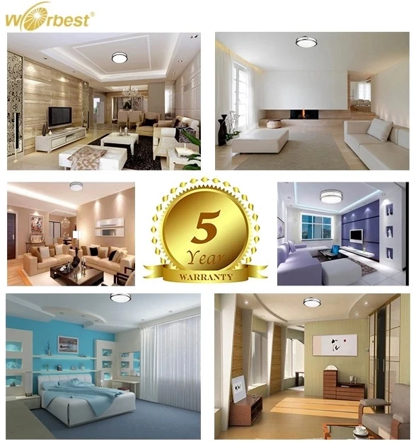 Round White Doublering Series Low Flicker Noise Free Ceiling Light Led Flush Mount Fixture