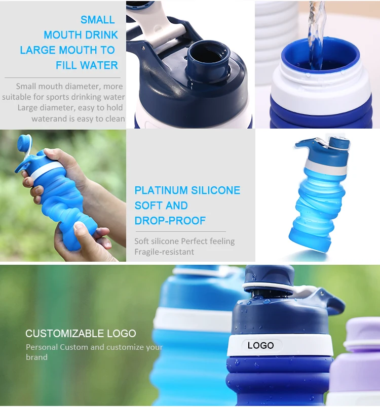 Collapsible Silicone Water Bottle