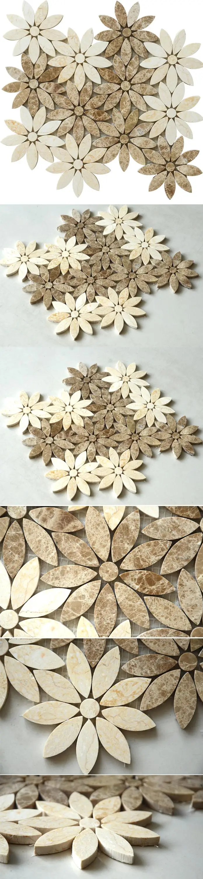 artistic loose water jet mosaic tile marble inlay