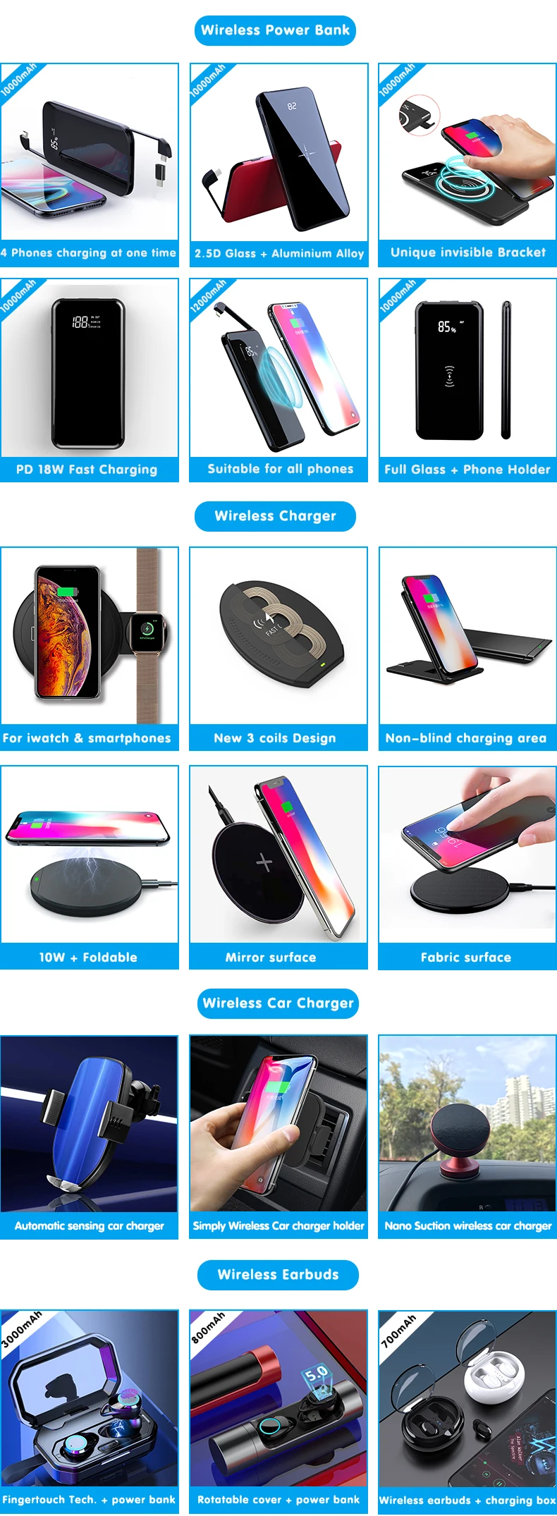Mini power banks 5000mAh wireless powerbank for smartphone - ANKUX.COM