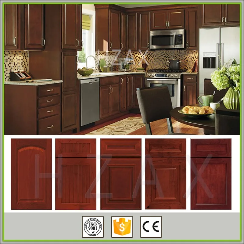 French Style High Quality Cherry Solid Walnut Color Wood Kitchen