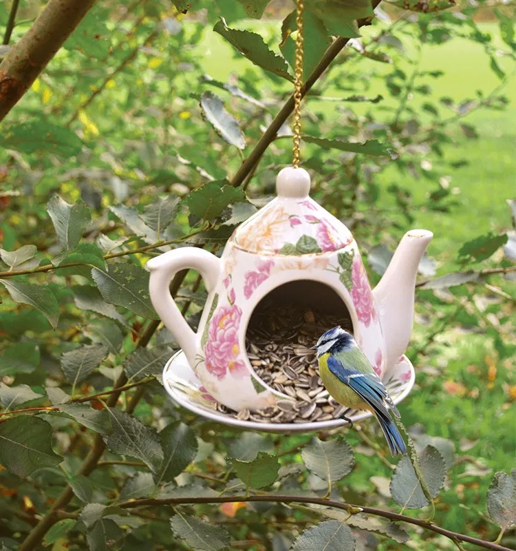 Hanging Teacup Ceramic Bird Feeder - Buy Bird Feeder,Ceramic Bird ...