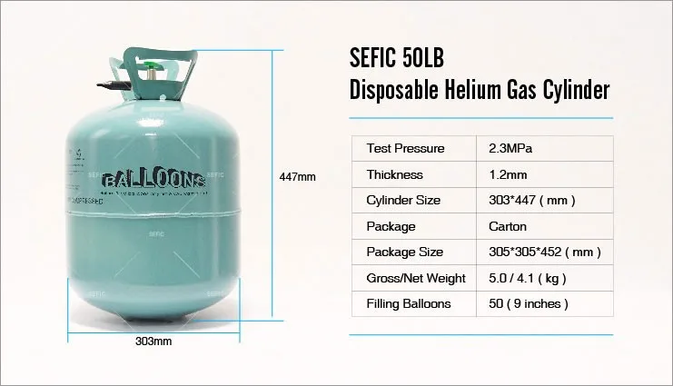 99.999% Pure Gas Helium Tank For Sale,50lb Helium Tank For Balloons