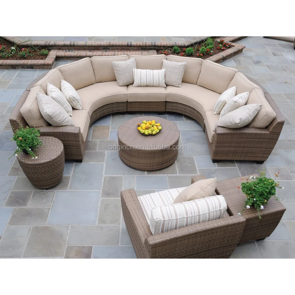 Elegant High Quality Outdoor Ratan Wicker Garden Furniture Half Round Sectional Sofa Buy Half Round Sectional Sofa Sofa Half Round Ratan Furniture