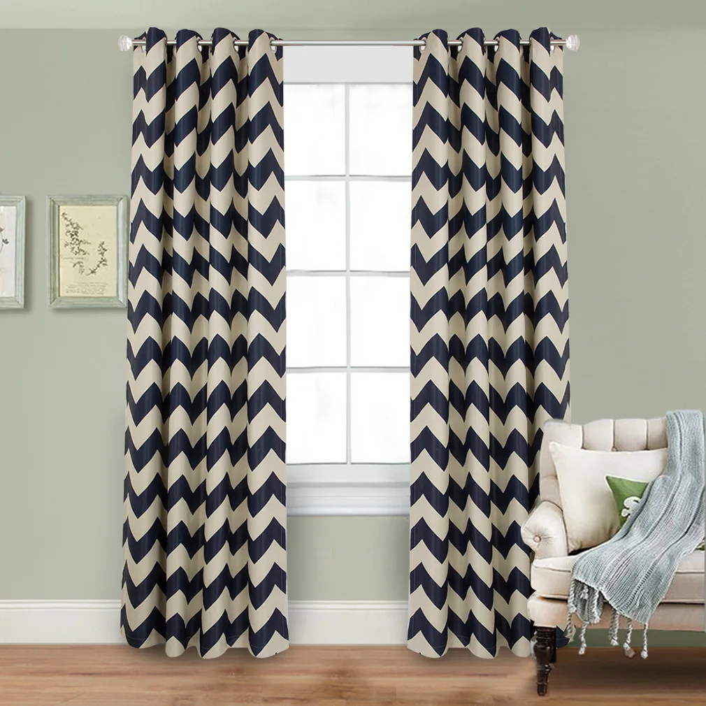 2018 New fashion desgin  striped blackout curtain ready made