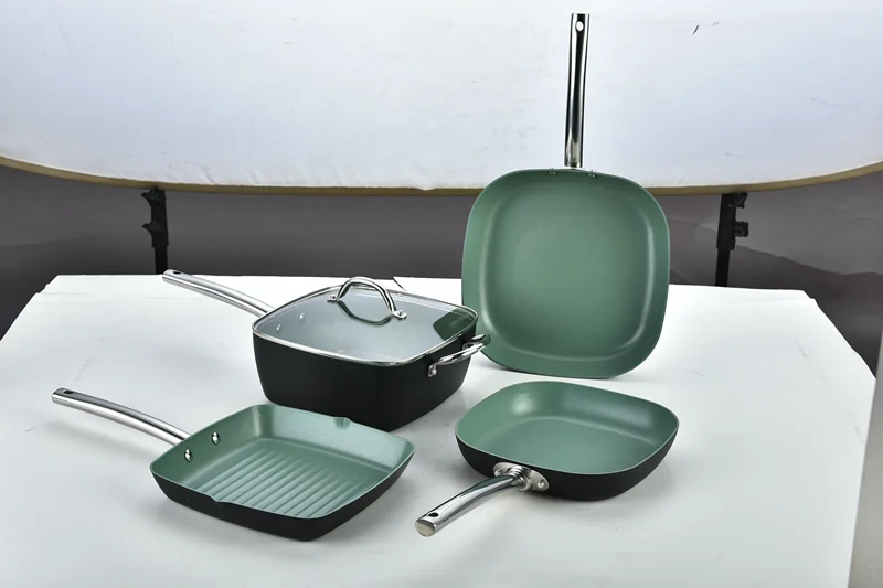 Hot Sale Non Stick Green Square Electric Barbecue Grill Pan Buy Non