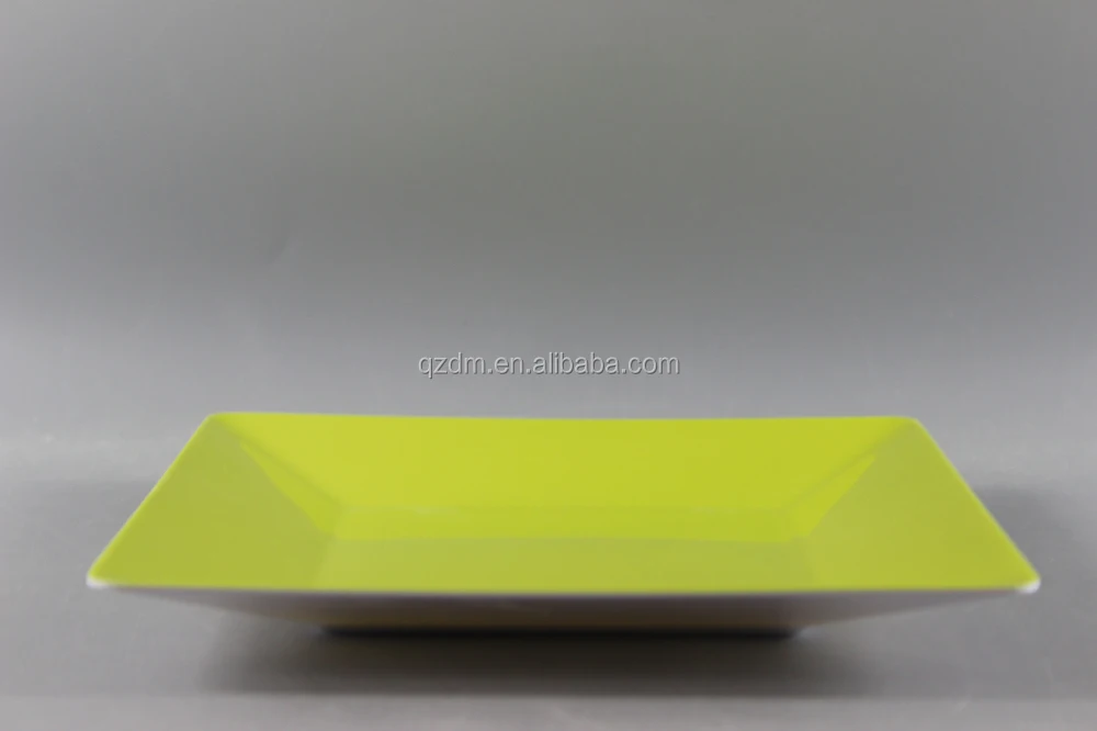 Yellow Dinnerware,Square Shape Melamine Tableware Plate