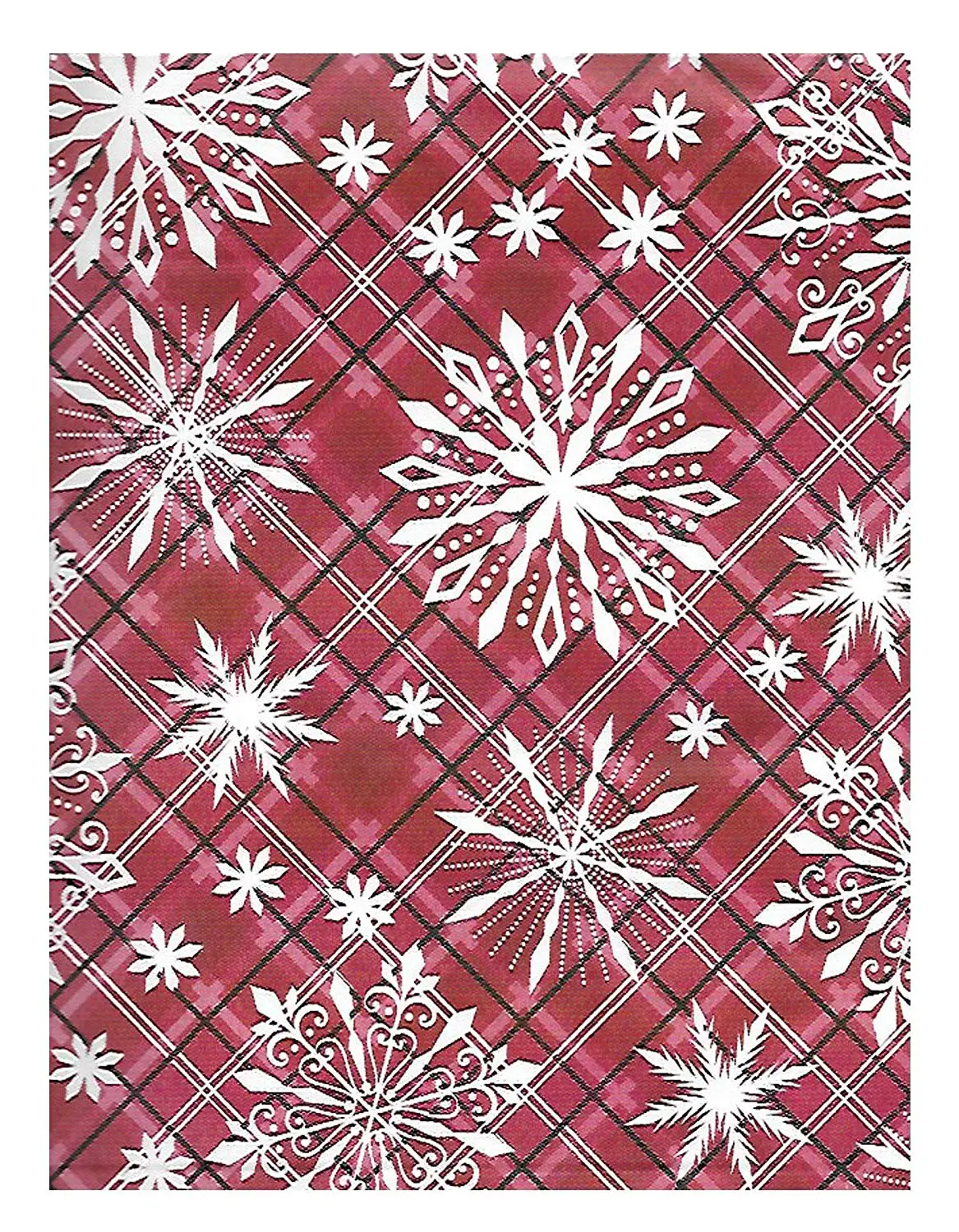 Christmas Backed Table Cloth Silver Cloth With Snowflake Design 52 x 70