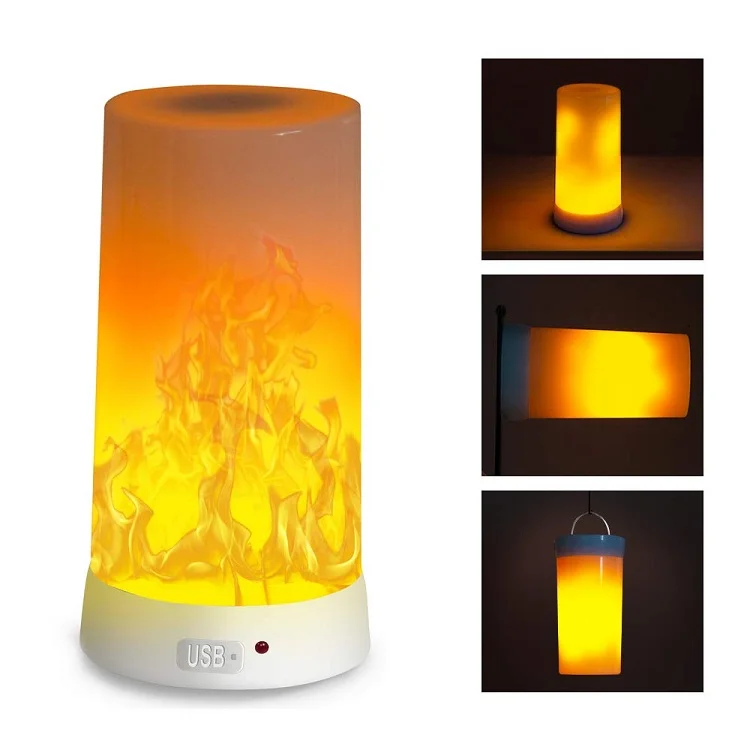 New product decoration light warm white  led flickering flame effect bulb with USB rechargeable