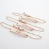 Custom jewelry engraved stainless steel bar friendship bracelets for women