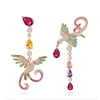 S925 pure silver needle Phoenix AAA Cubic Zirconia earring wholesale