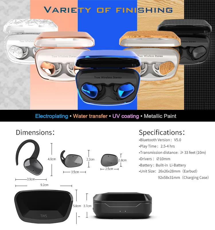 SHABA LE-702 wireless earphone tws earbuds with charging case 5 EQ presetsearphone headset - ANKUX.COM