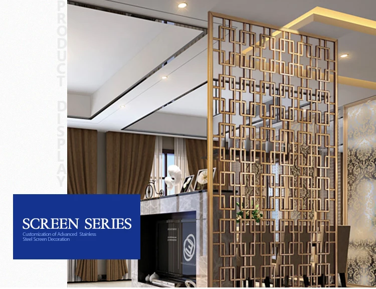 Decoration Stainless Steel Laser cut free standing room partition metal Screen Freestanding Room Divider